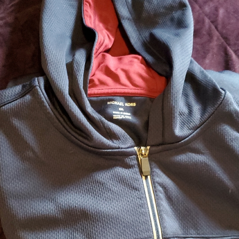 Michael Kors Blue Hoodie with Red Lining